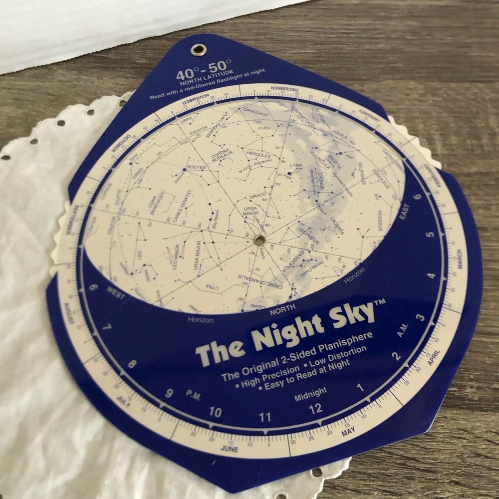 Vtg The Night Sky Planisphere Star Chart